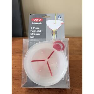 OXO Softworks 3 Pcs Kitchen Funnel & Strainer Set NEW